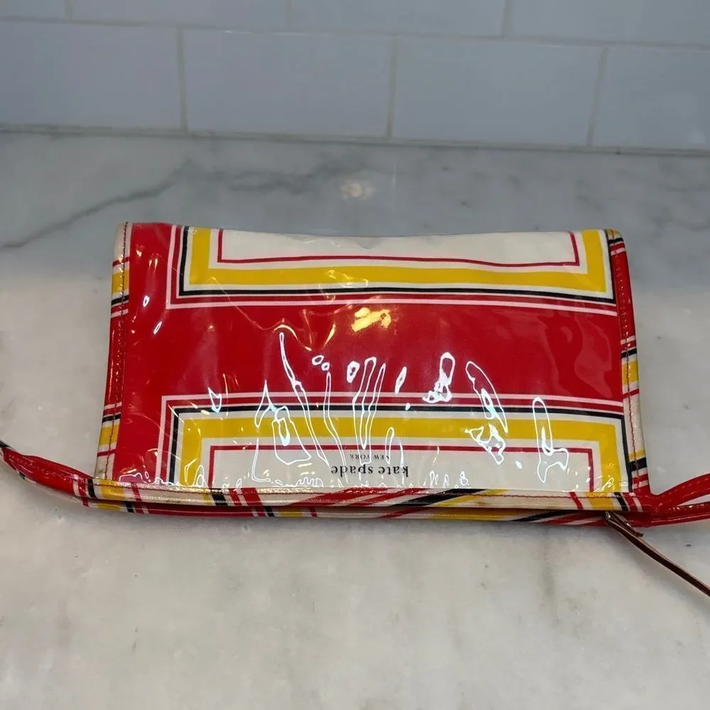 Kate Spade Travel Bag Colorful Geometric Toiletries Cosmetic Case Pouch